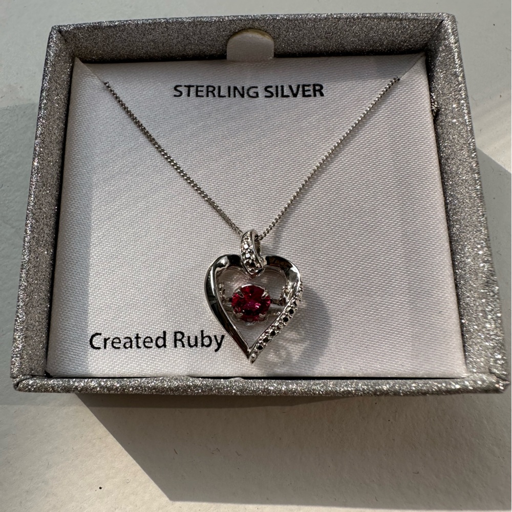 Heart Ruby Necklace - image 2